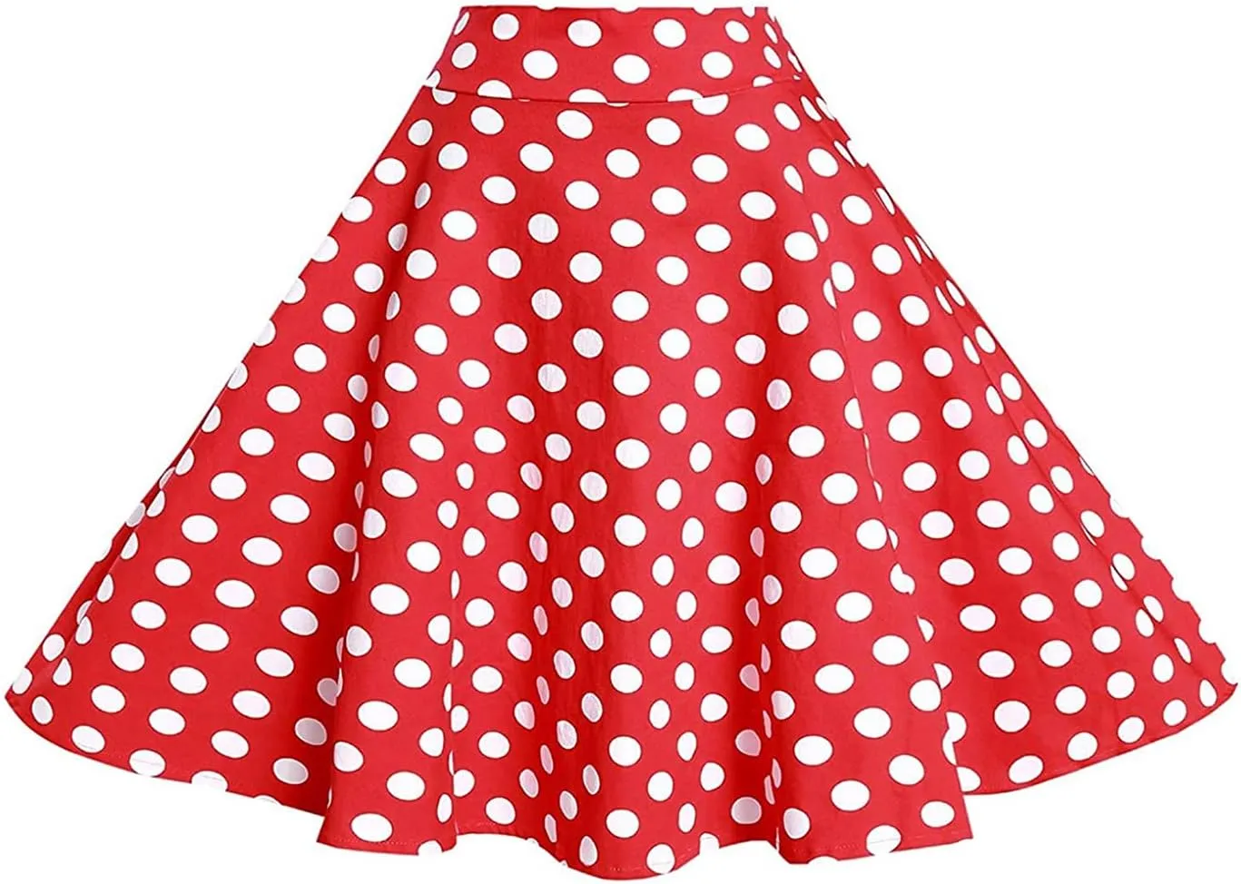 BI.TENCON Women Vintage Skirt Smock Waist Rockabilly Swing Casual Party Skirts