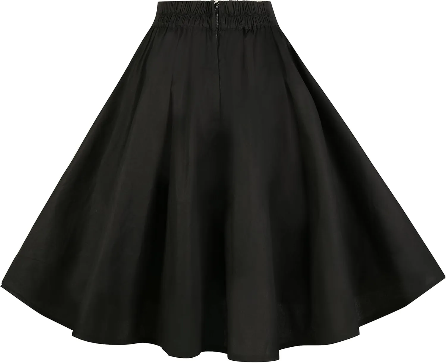 BI.TENCON Women Vintage Skirt Smock Waist Rockabilly Swing Casual Party Skirts