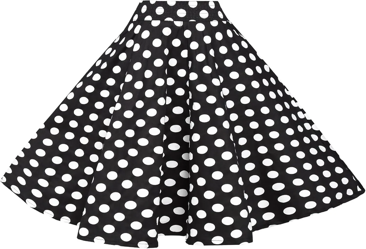 BI.TENCON Women Vintage Skirt Smock Waist Rockabilly Swing Casual Party Skirts