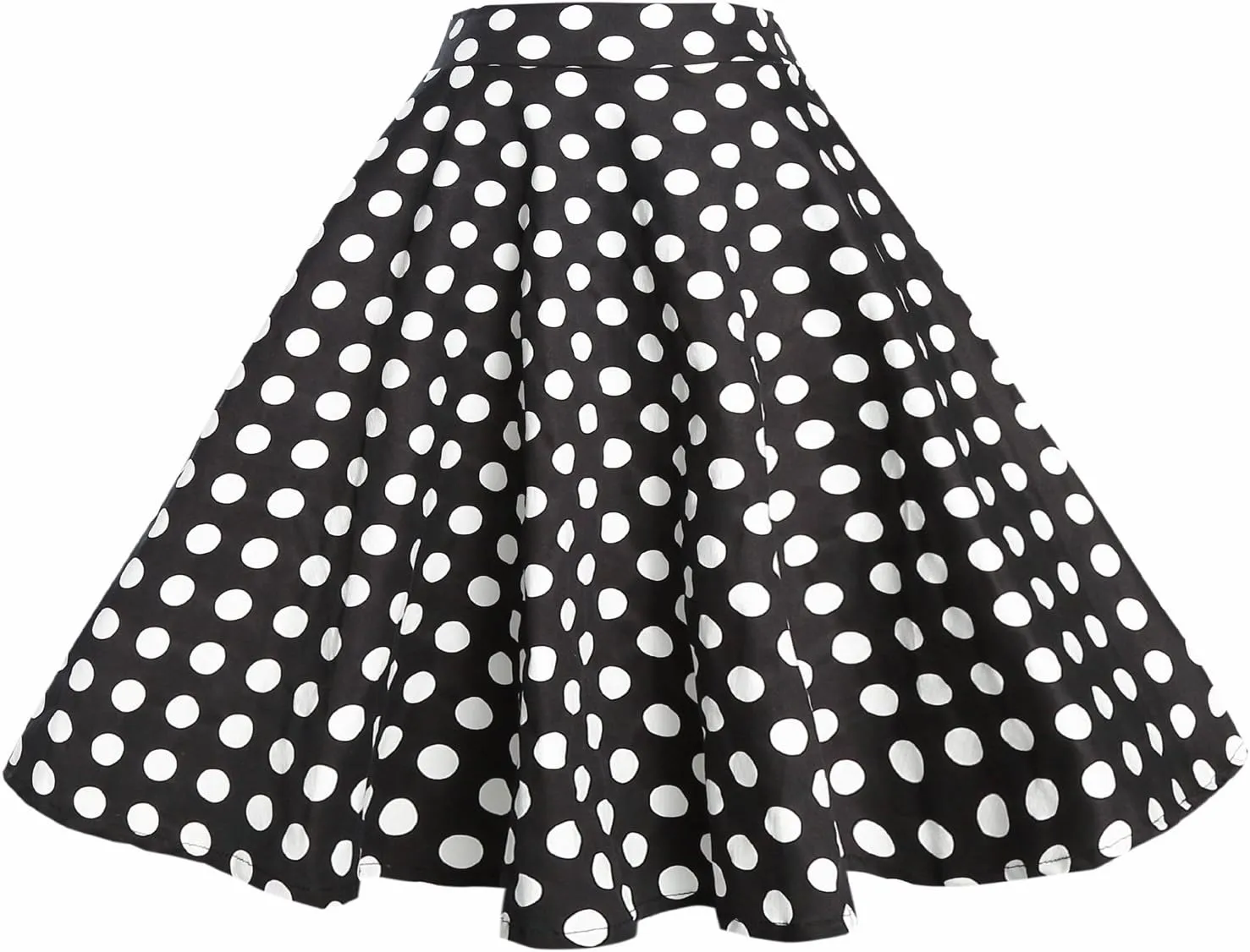 BI.TENCON Women Vintage Skirt Smock Waist Rockabilly Swing Casual Party Skirts