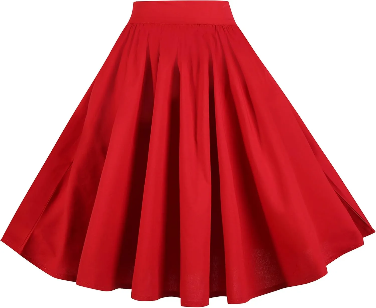 BI.TENCON Women Vintage Skirt Smock Waist Rockabilly Swing Casual Party Skirts