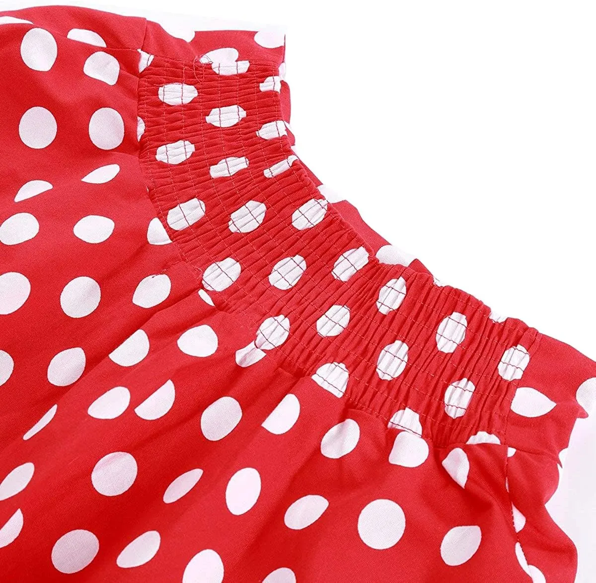 BI.TENCON Women Vintage Skirt Smock Waist Rockabilly Swing Casual Party Skirts