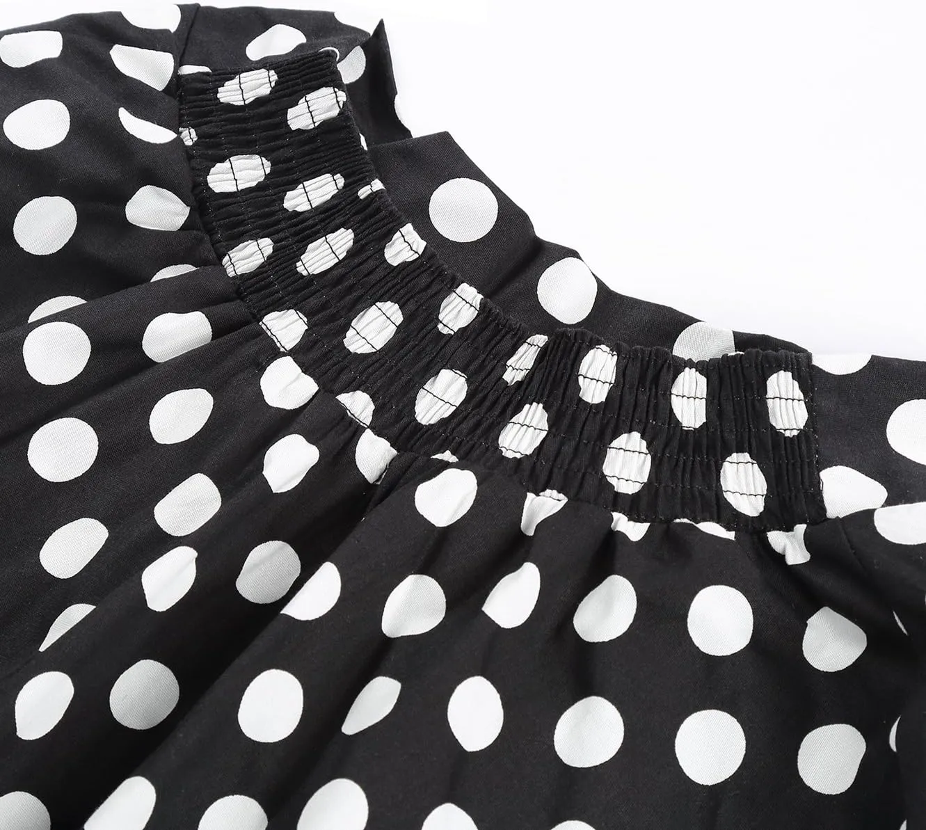 BI.TENCON Women Vintage Skirt Smock Waist Rockabilly Swing Casual Party Skirts