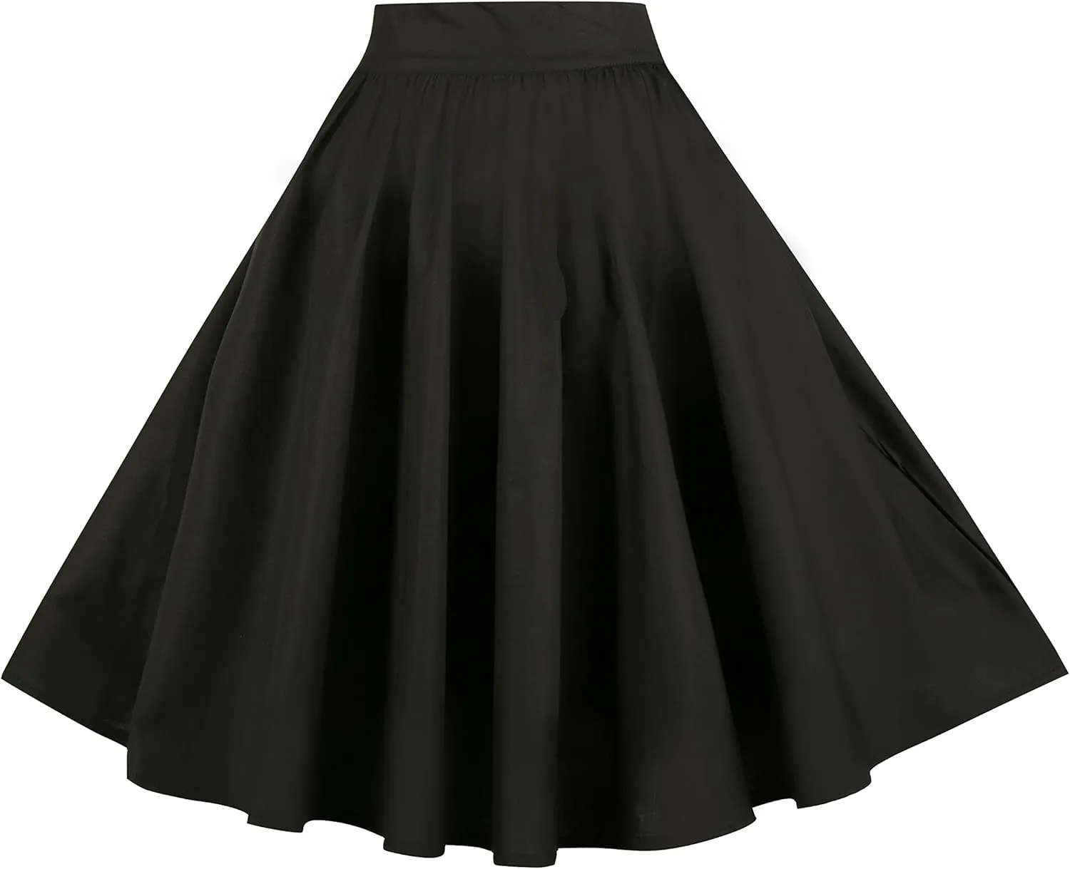 BI.TENCON Women Vintage Skirt Smock Waist Rockabilly Swing Casual Party Skirts
