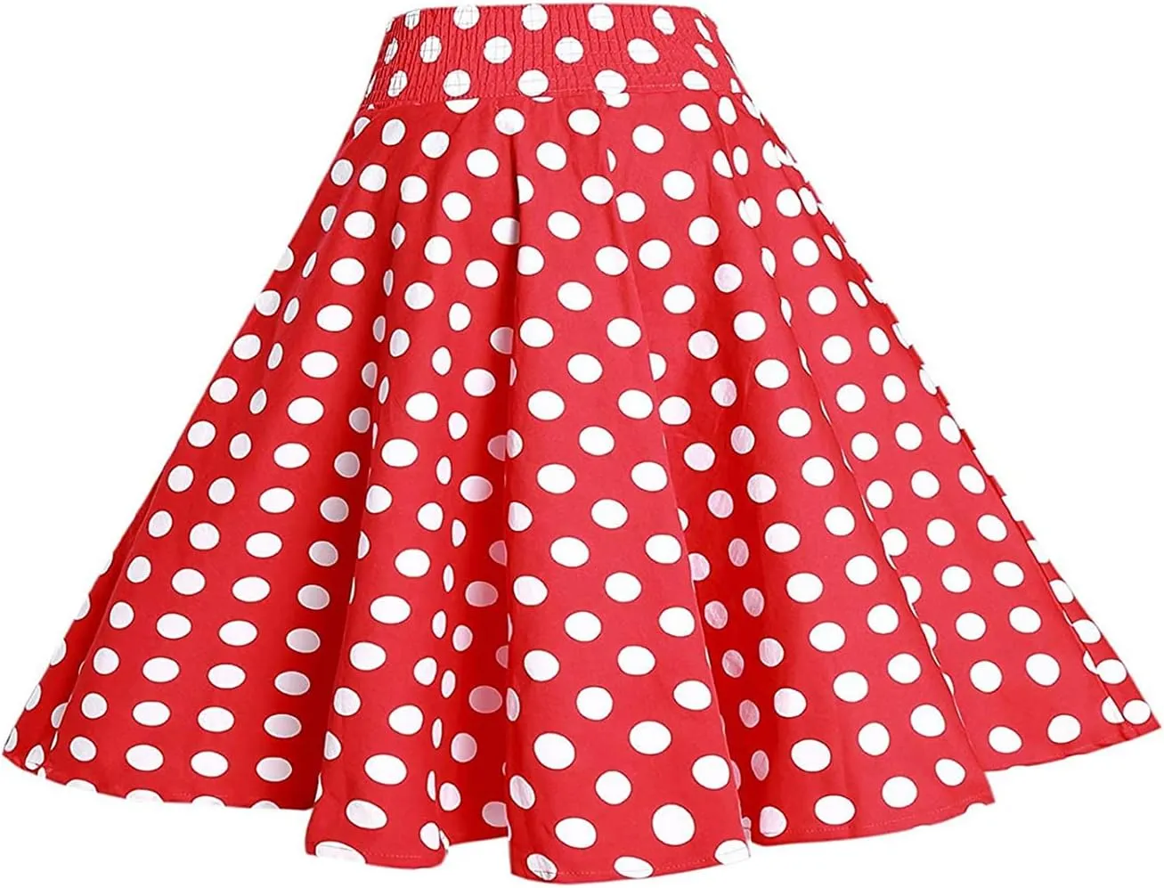 BI.TENCON Women Vintage Skirt Smock Waist Rockabilly Swing Casual Party Skirts