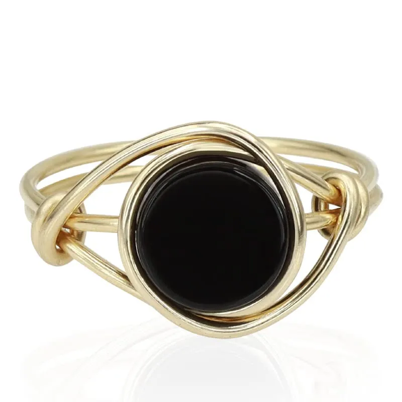 Black Onyx Ring for Women - Unique Handmade Gold Filled Emphasizing the Stylish and Versatile Natural - Comfortable and Stylish Gemstone Ring 925 for birthdays and anniversaries (9)