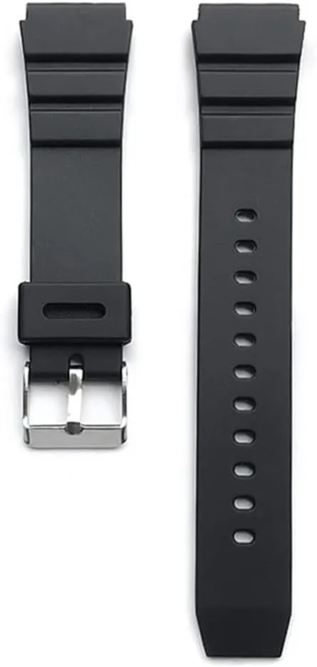 Black Silicone Rubber Replacement Divers Watch Band Strap 18mm 20mm 22mm for men (18mm, Black-B)