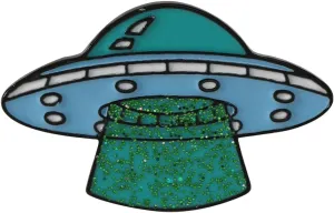 Blue Alien Spacecraft Enamel Pin Collect Cute Arts Metal Cartoon Brooch Backpack Clothes Collar Minimalism Lapel Badges Jewelry