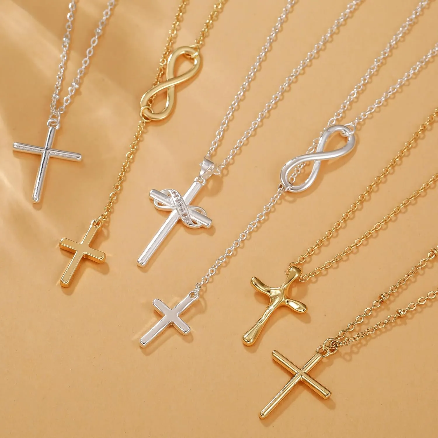 BMMYE Silver Cross Necklaces for Women 925 Sterling Silver Adjustable Cross Necklace 14k Gold Cross Necklaces for Women