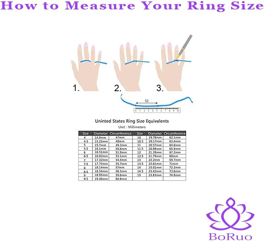 BORUO 925 Sterling Silver Ring - Stackable Music Note Band - Comfort Fit Silver Rings Women - Music Note Silver Band Ring - Fine Jewellery Stackable Ring, 2mm, Size 4-12