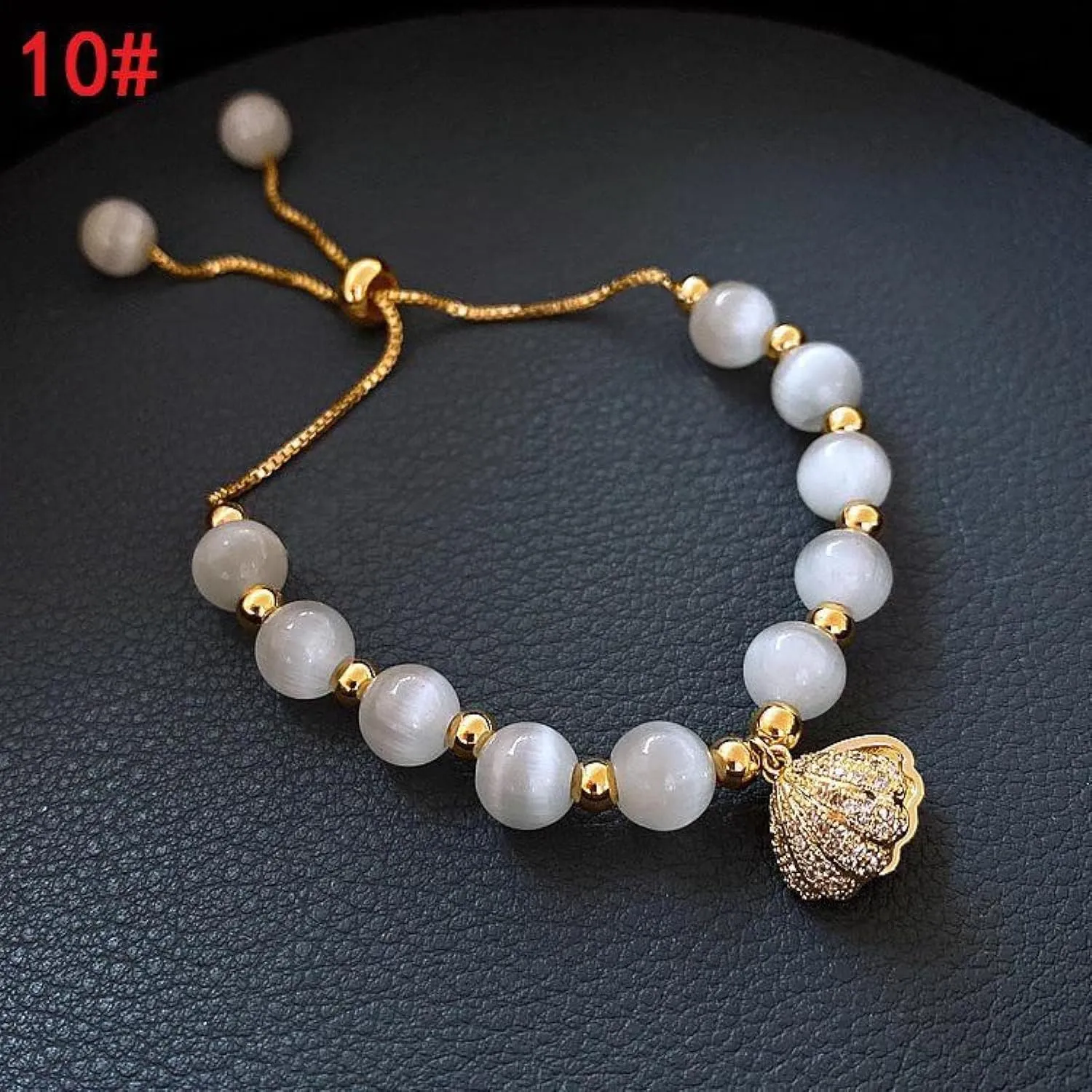 Bracelet Natural Crystal Pearl Bracelets & Bangles Woman Jewelry Beaded Stretch Wrist Chains Female Gift,10