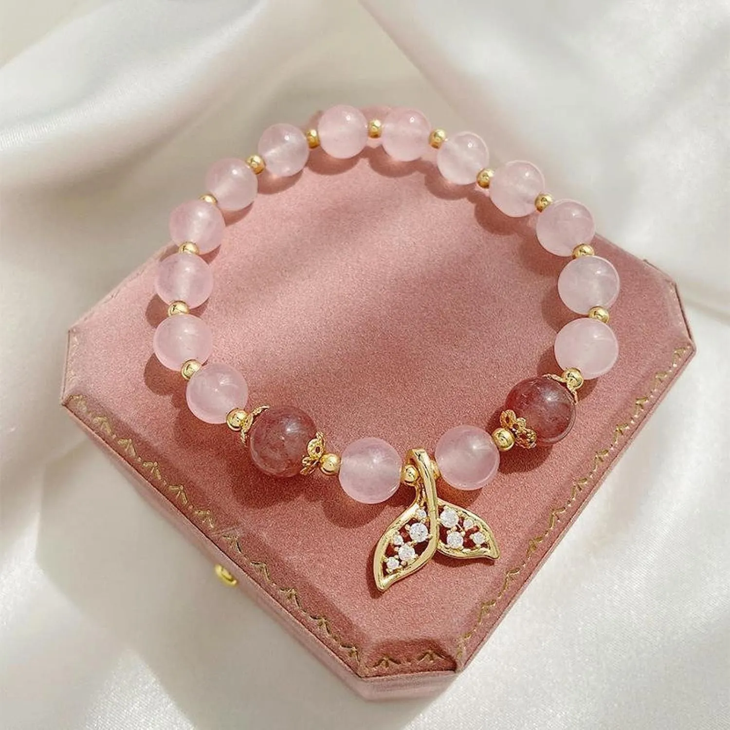 Bracelet Natural Crystal Pearl Bracelets & Bangles Woman Jewelry Beaded Stretch Wrist Chains Female Gift,10