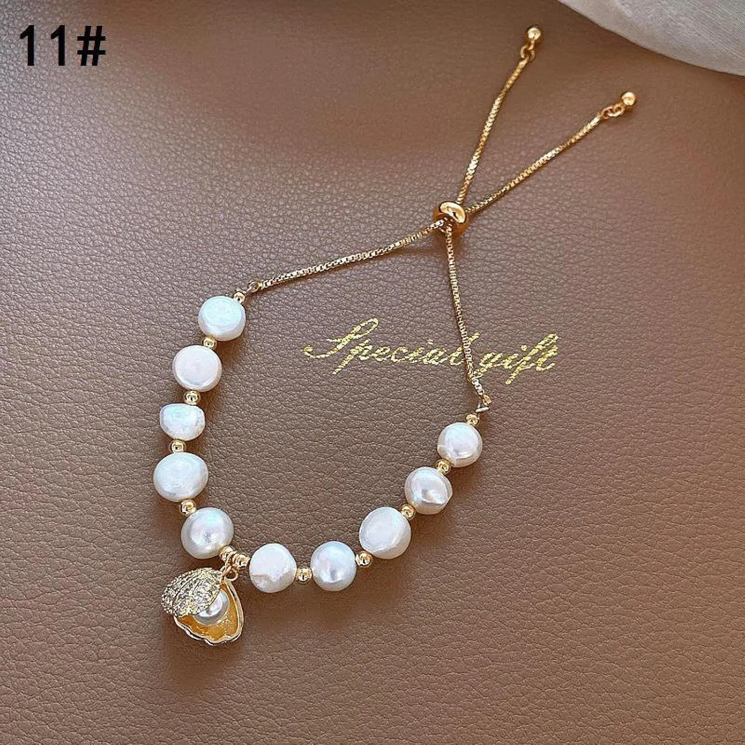 Bracelet Natural Crystal Pearl Bracelets & Bangles Woman Jewelry Beaded Stretch Wrist Chains Female Gift,10