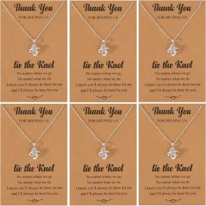 Bridesmaid Gifts Tie the Knot Necklaces for Women's Jewelry 2/4/6/8pcs Bridesmaid Proposal Gifts for Wedding Day