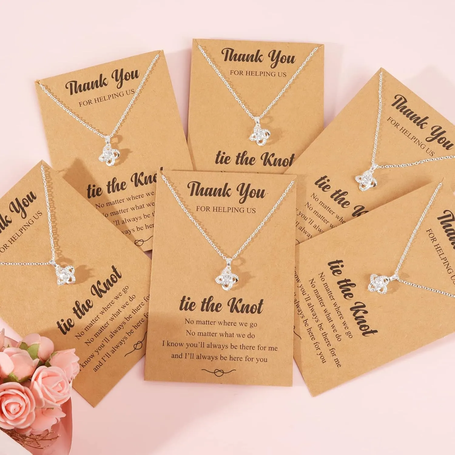 Bridesmaid Gifts Tie the Knot Necklaces for Women's Jewelry 2/4/6/8pcs Bridesmaid Proposal Gifts for Wedding Day