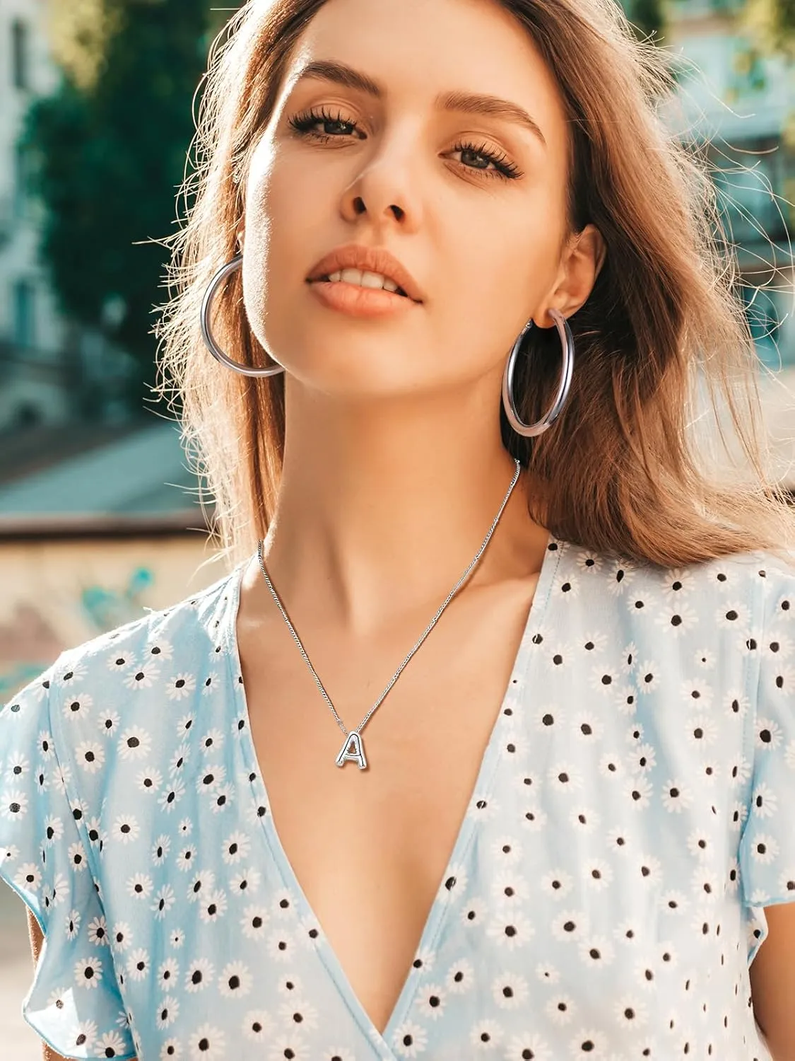 Bubble Initial Necklace Gold Plated Balloon Letter Pendant Trendy Alphabet A-Z Name Jewelry Women's Puff Initials Choker Necklaces Valentines Birthday Gift for Lover