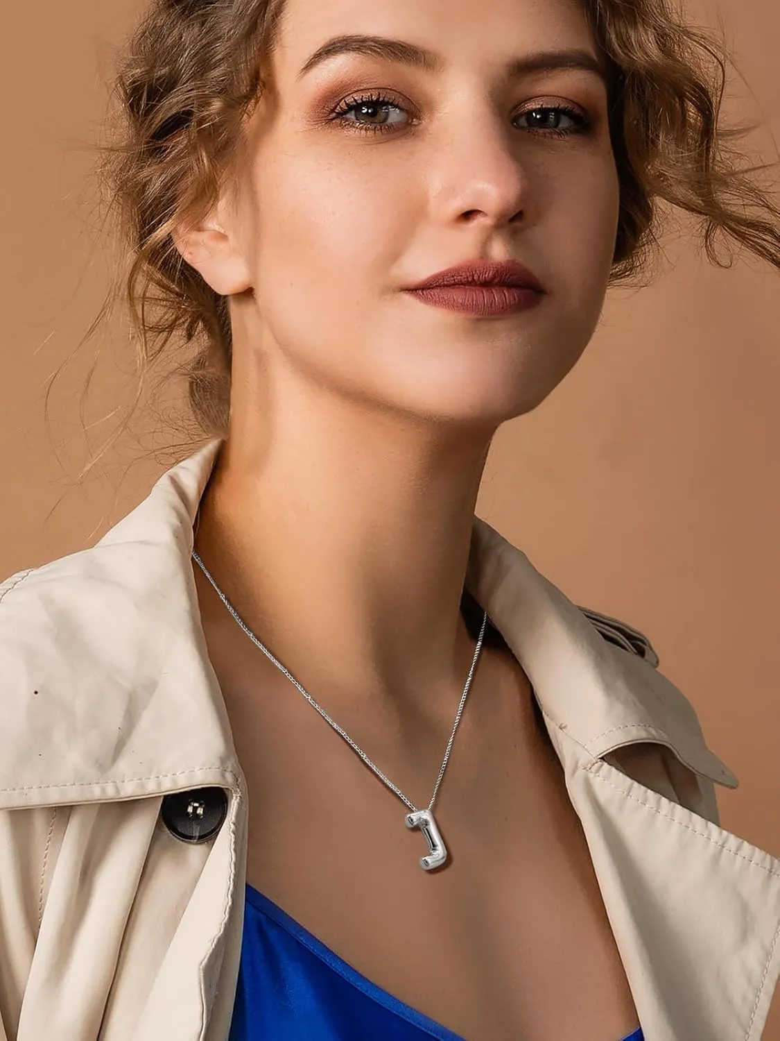 Bubble Initial Necklace Gold Plated Balloon Letter Pendant Trendy Alphabet A-Z Name Jewelry Women's Puff Initials Choker Necklaces Valentines Birthday Gift for Lover