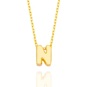 Bubble Letter Necklace Gold | Non Tarnish Thin 14K Initial Necklaces for Women Dainty Pendant - Personalized Charm Minimalist Name Jewelry for Teens, Trendy Birthday Gifts, Her, Mom, Sister, Girls