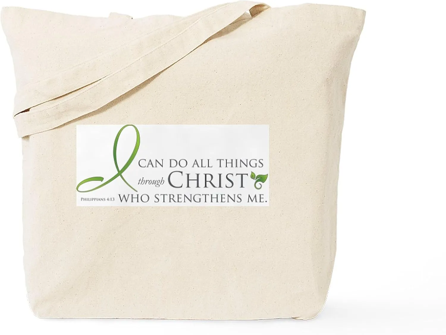 CafePress I Can Do All Things Through Christ Tote Bag Reusable Natural Beige Canvas Shopping Bag