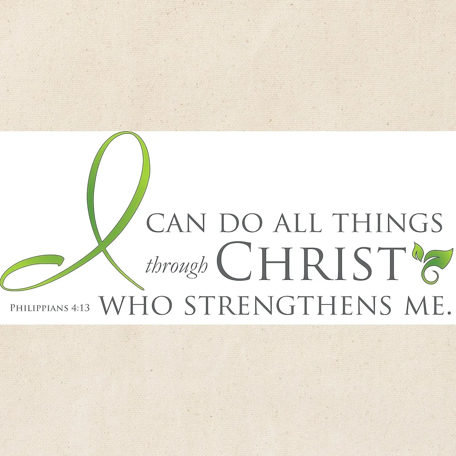 CafePress I Can Do All Things Through Christ Tote Bag Reusable Natural Beige Canvas Shopping Bag