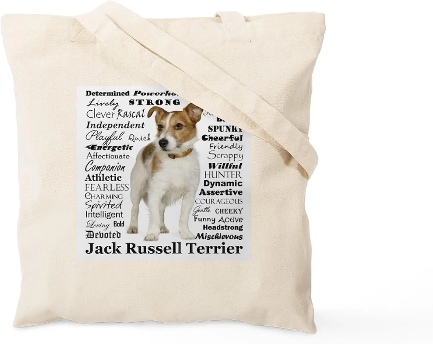 CafePress Jack Russell Traits Tote Bag Natural Canvas Tote Bag, Reusable Shopping Bag