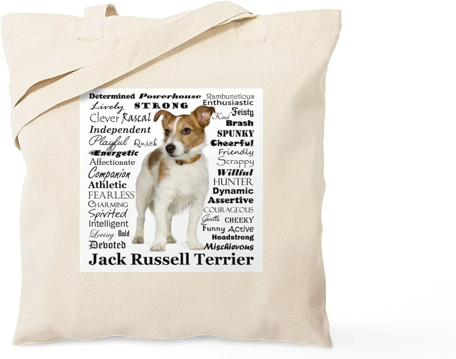 CafePress Jack Russell Traits Tote Bag Natural Canvas Tote Bag, Reusable Shopping Bag