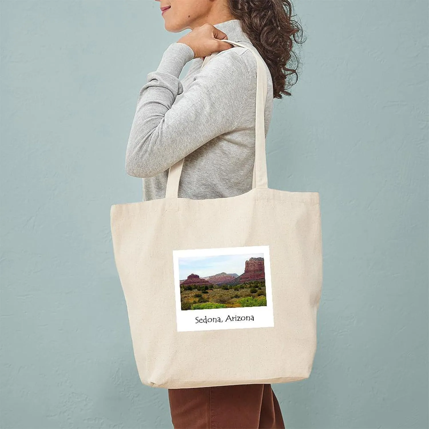 CafePress Sedona, Arizona Tote Bag Reusable Natural Beige Canvas Shopping Bag