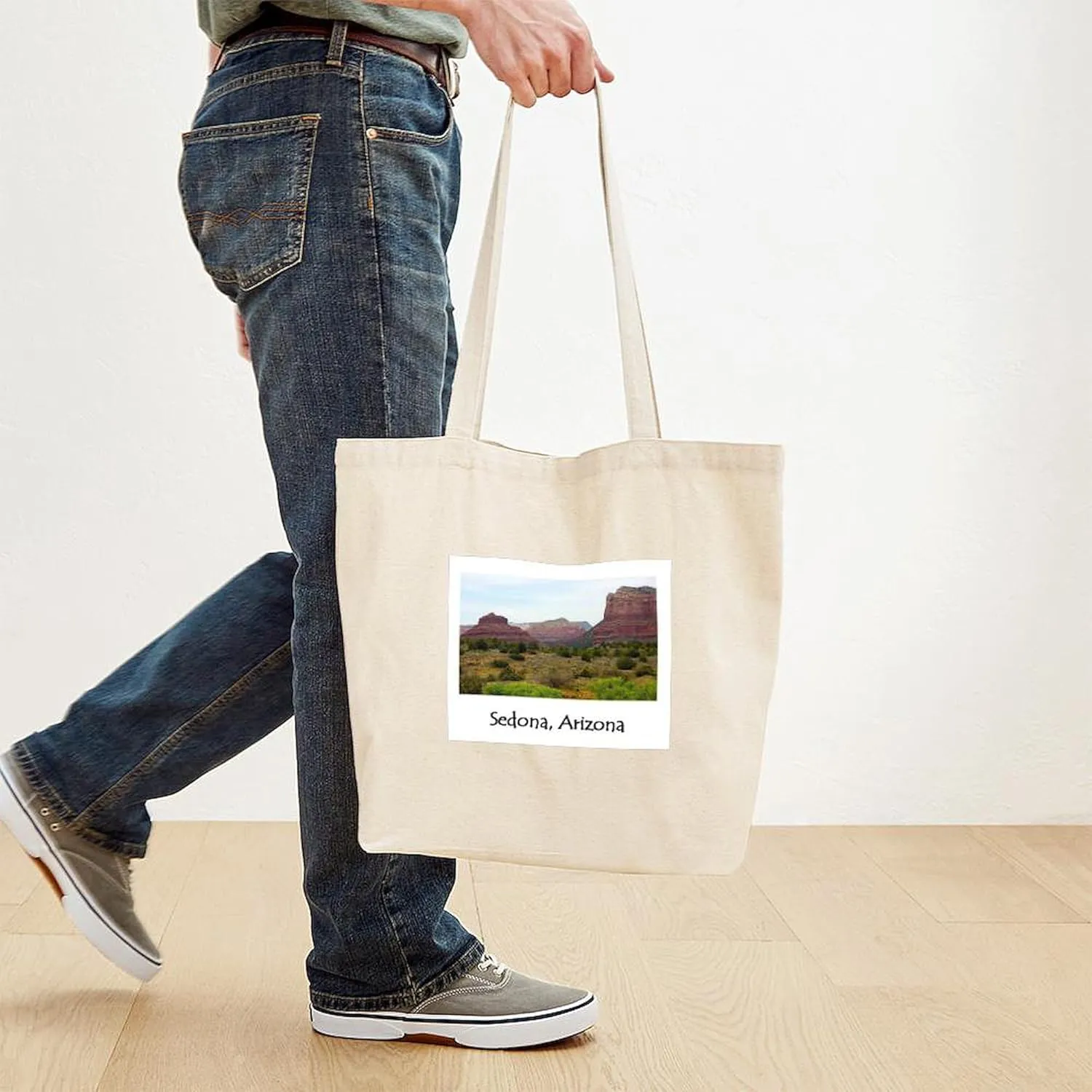 CafePress Sedona, Arizona Tote Bag Reusable Natural Beige Canvas Shopping Bag