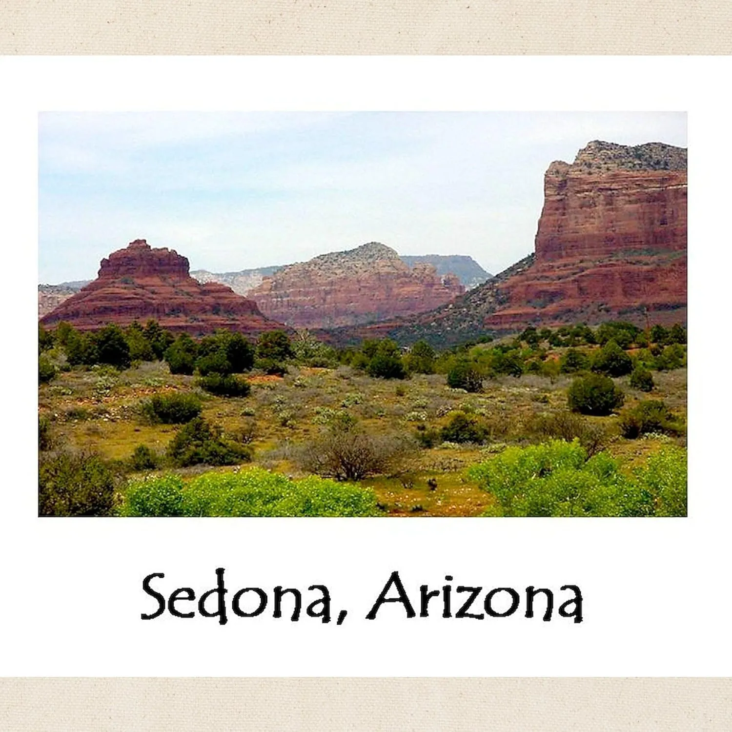 CafePress Sedona, Arizona Tote Bag Reusable Natural Beige Canvas Shopping Bag