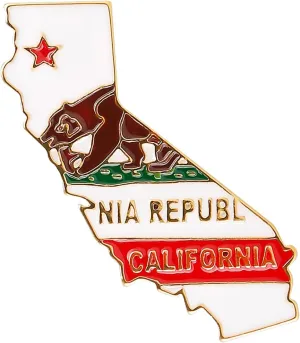 California State Shaped Map Lapel Metal Pin Enamel Brooch Keepsake Beautifully Designed for Backpack Hat