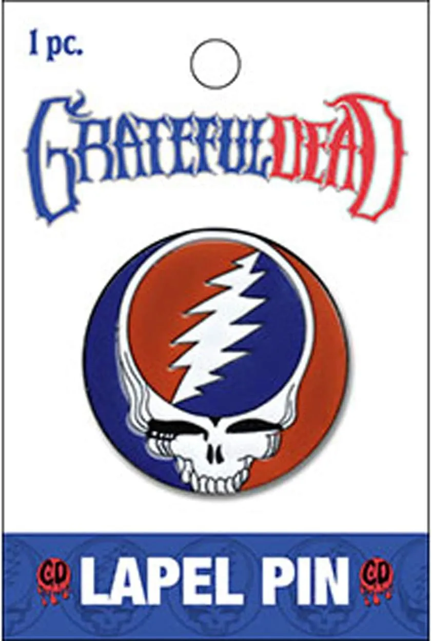 C&D Visionary Grateful Dead Sead Steal Your Face Metal Lapel Pin, Red, Blue, White