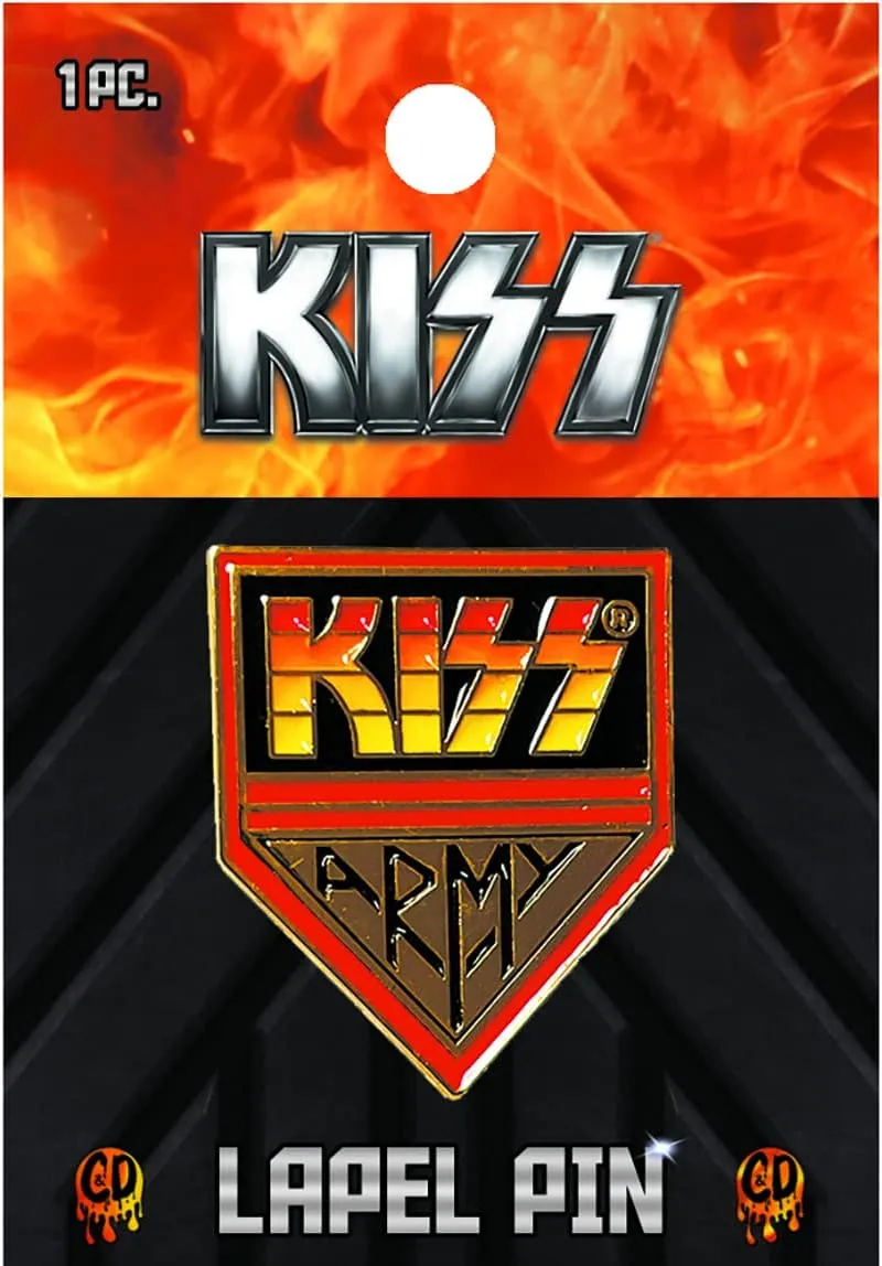 C&D Visionary Kiss Army Metal Lapel Pin, Red, Yellow, Gold