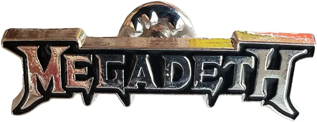 C&D Visionary Megadeth Logo Metal Lapel Pin, Yellow, Black