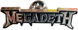 C&D Visionary Megadeth Logo Metal Lapel Pin, Yellow, Black