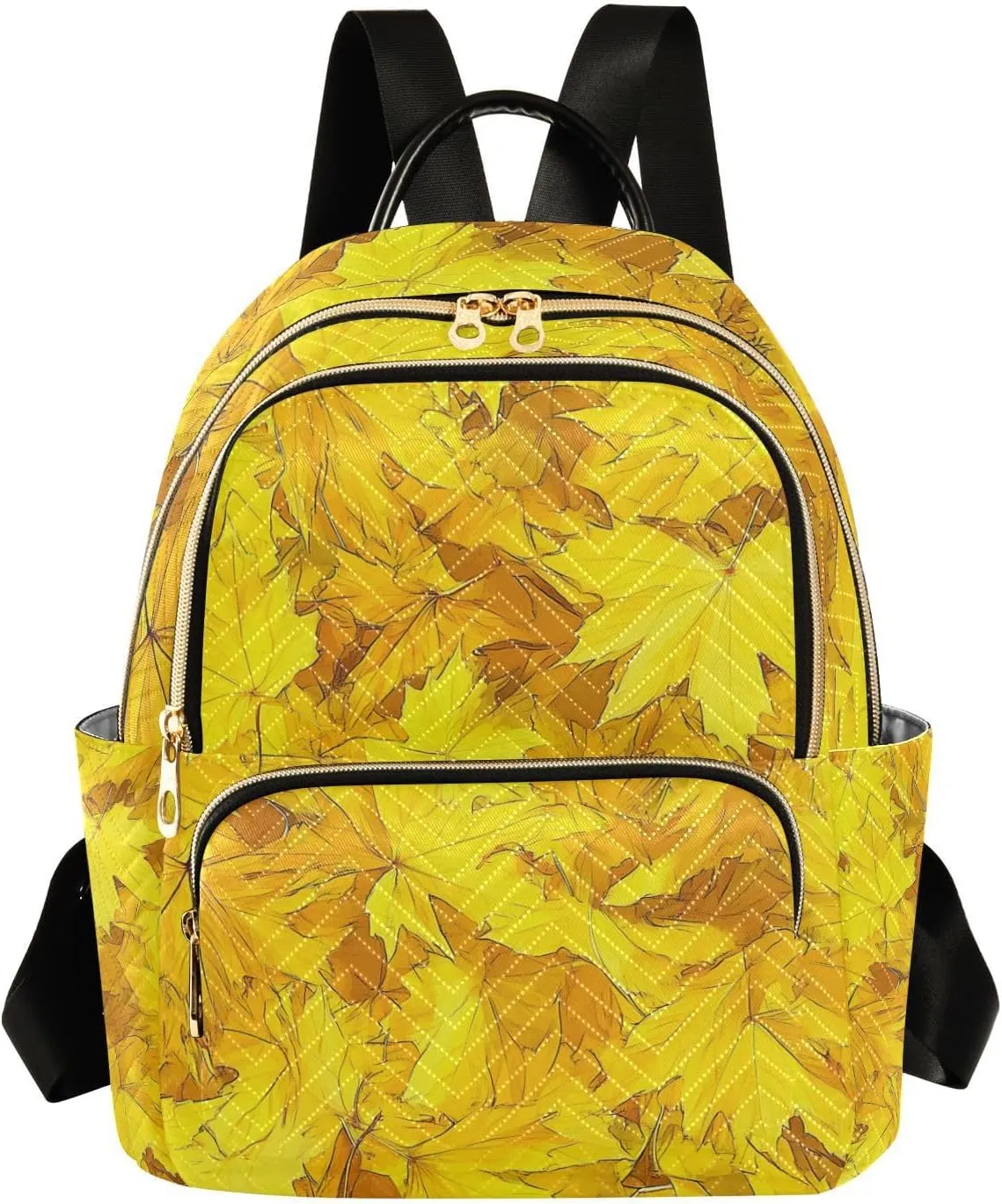 Canada Yellow Maple Leaf 14 Inch multipurpose backpacks for girls backpack diaper bag for school&nurse