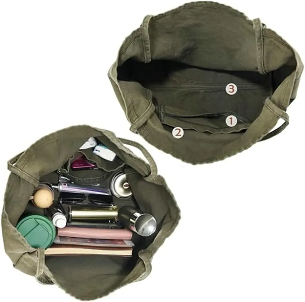 Canvas Tote Bag for Women Large Hobo Shoulder Bag Underarm Tote Handbags Purse Casual Message Bag for Work Travel 2025