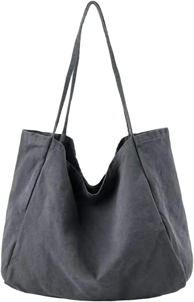 Canvas Tote Bag for Women Large Hobo Shoulder Bag Underarm Tote Handbags Purse Casual Message Bag for Work Travel 2025