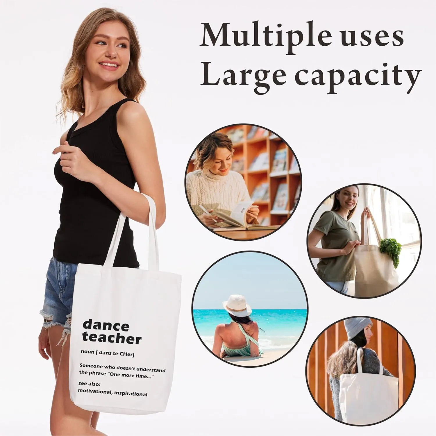 Canvas Tote Bag For Women,A