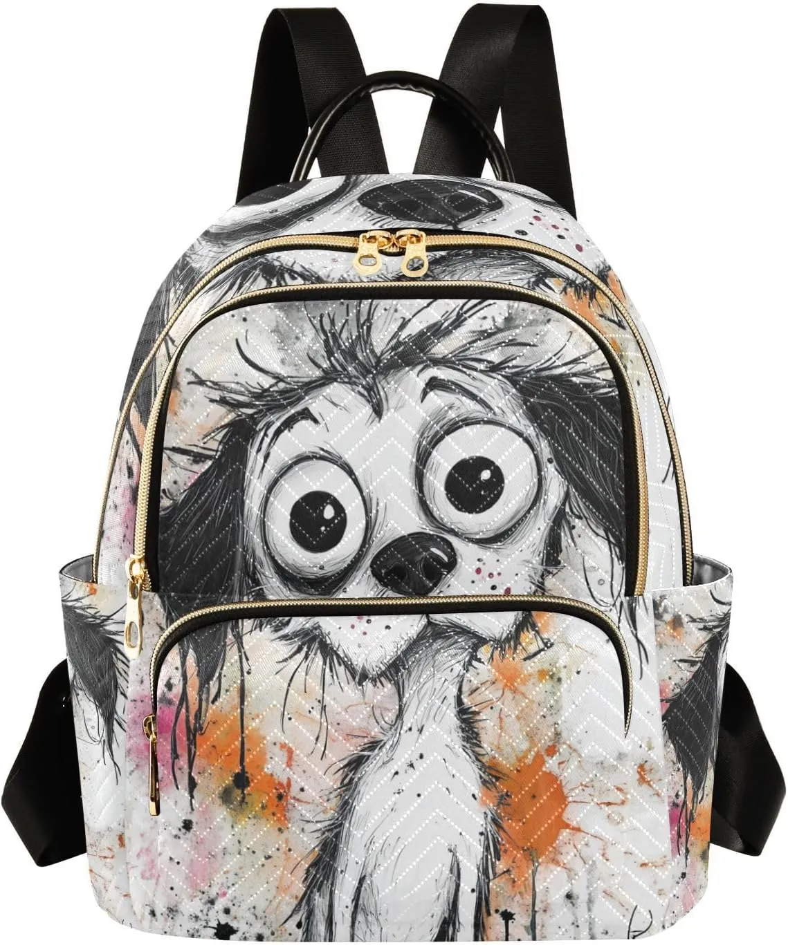 Cartoon Aesthetic Dog Art Painting 14 Inch convertible, fashion diaper bag backpack fashion backpacks for business