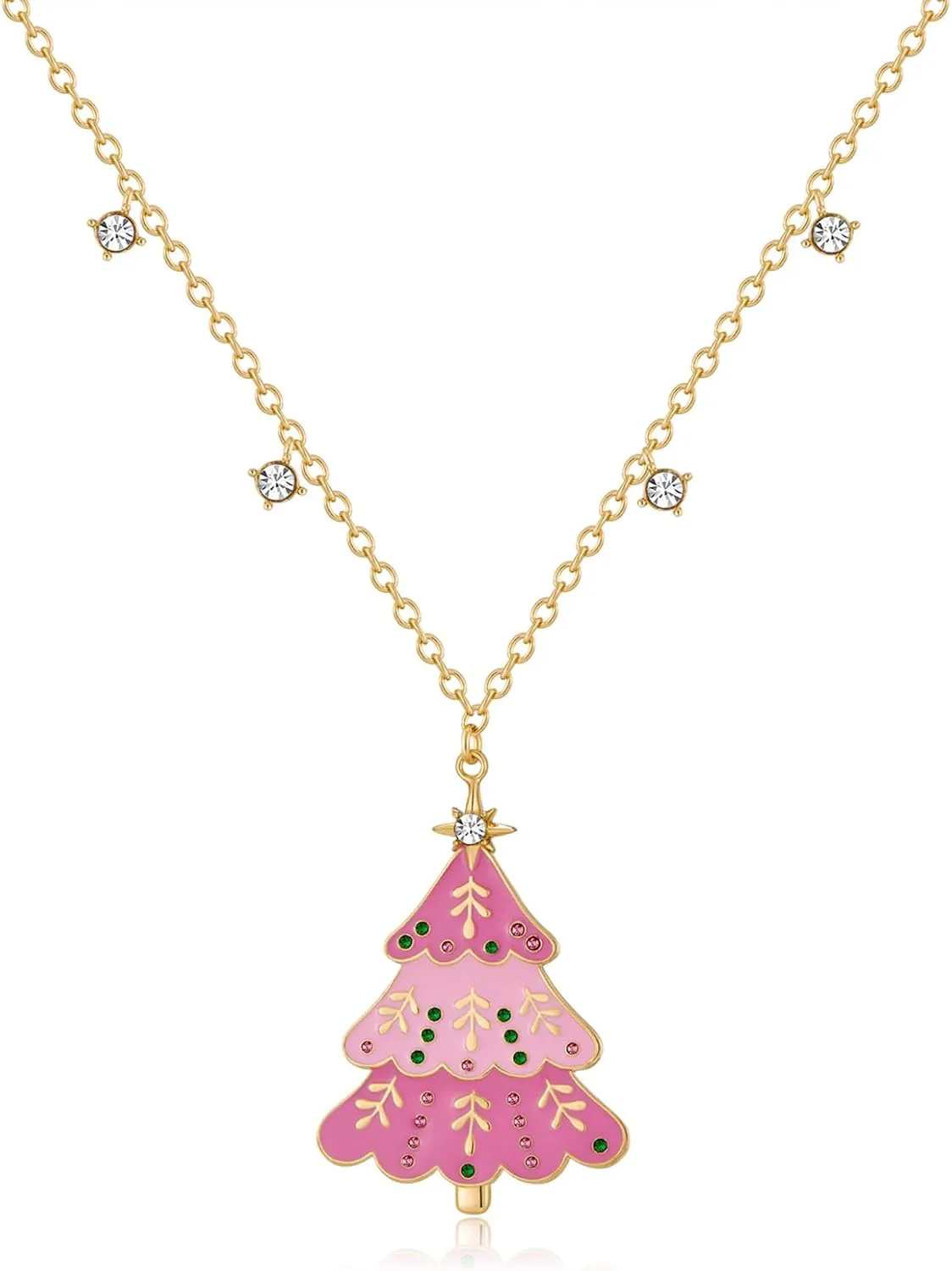 Christmas Necklaces for Women Colorful Light Bulb Necklace Christmas Tree Pendant Necklace Cute Xmas Reindeer Charm Necklaces Holiday Jewelry