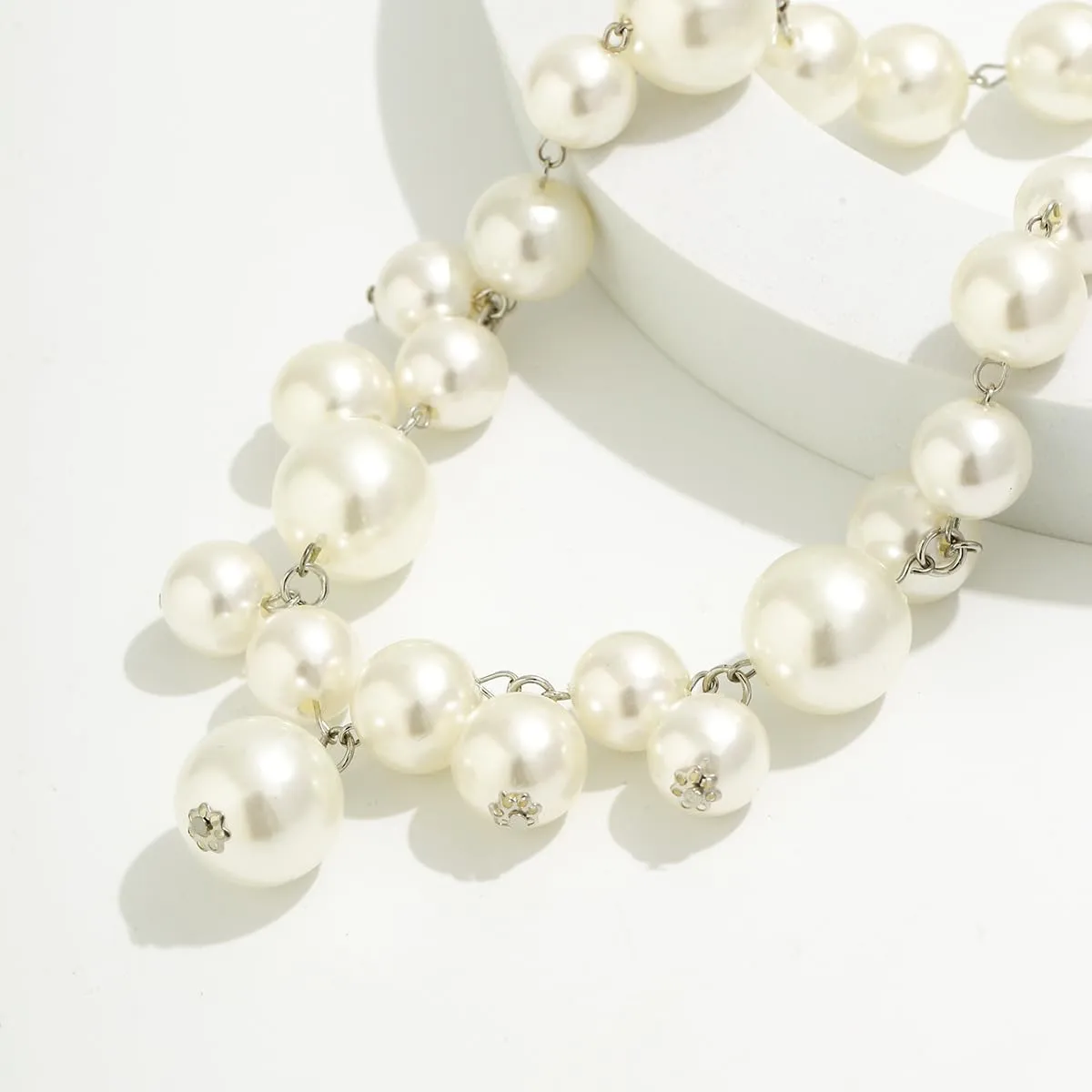 Chunky Ball Necklace for Women Ball Choker Necklace Large Exaggerated Chunky Chain Jewelry