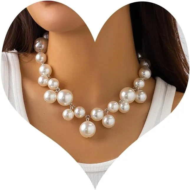 Chunky Ball Necklace for Women Ball Choker Necklace Large Exaggerated Chunky Chain Jewelry
