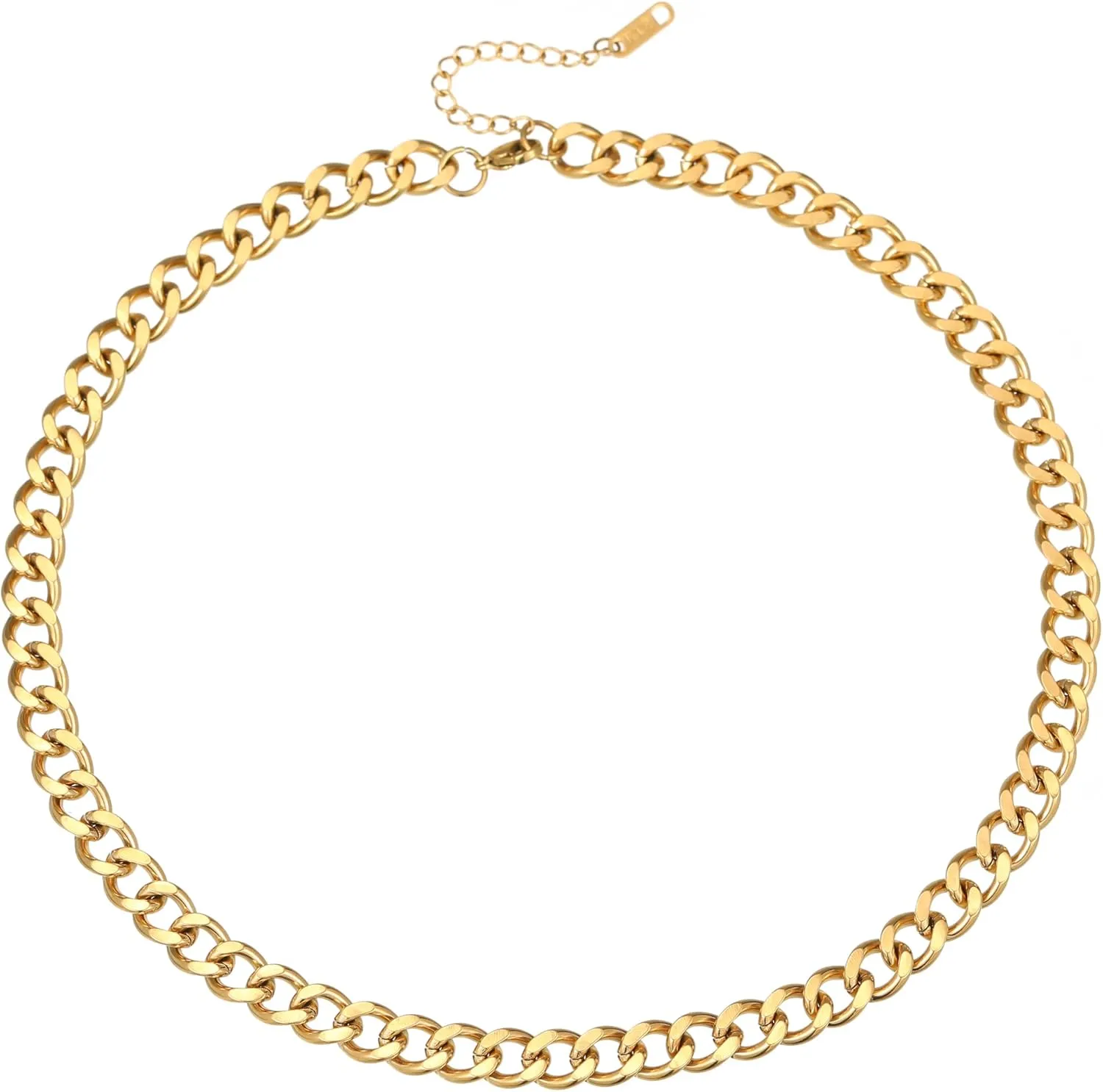 Chunky Gold Necklace for Women 18K Gold Plated Cuban Paperclip Choker Toggle Bar Clasp Necklaces Dainty Gold Chain Necklace Jewelry Gifts