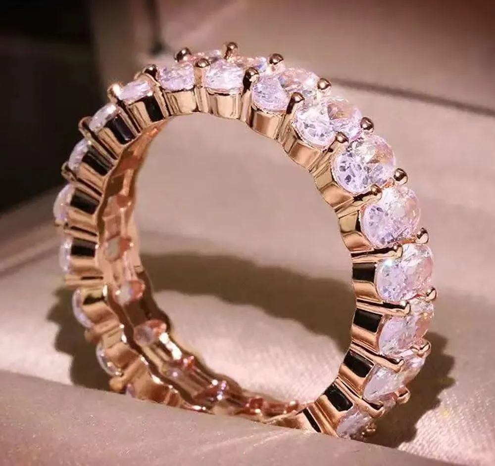 Clear Ferris Wheel Ring, Cubic Zircon Rings for Women, Simple Style Creative Hemp Rope-Promise Rings for Couples, Perfect for Wedding, Anniversary or Promise Jewelry, Size:6-10