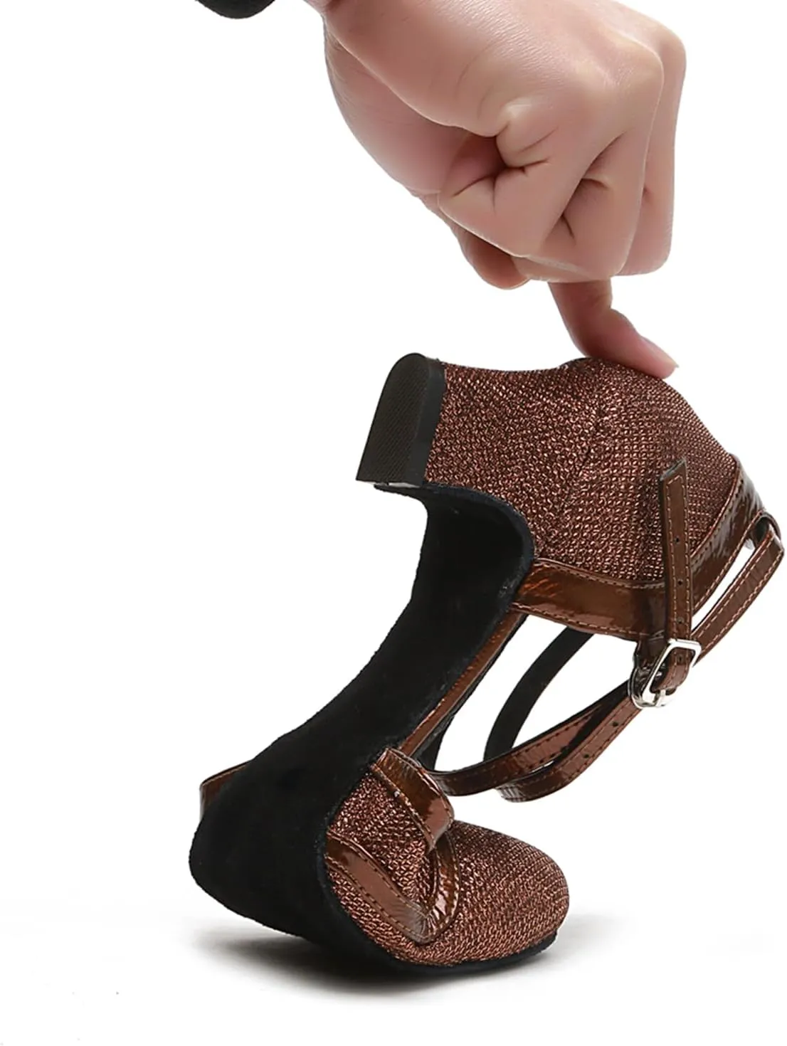 Closed Toe Glitter Ballroom Dance Shoes for Women Salsa Latin Tango Wedding Party