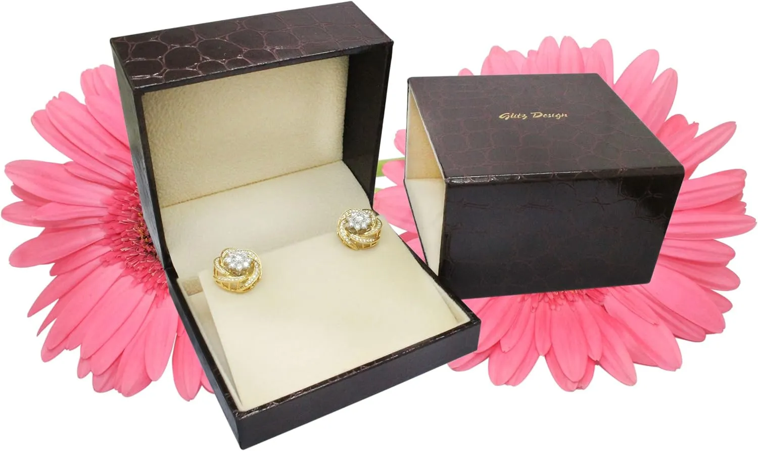 Cluster diamond earrings 14k Gold Flower Earrings 0.62 carat
