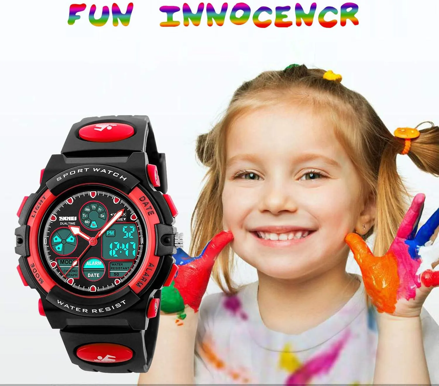 cofuo Kids Digital Sport Watch, Boys Girls Waterproof Sports Outdoor Watches Children Casual Electronic Analog Quartz Wrist Watches with Alarm Stopwatch
