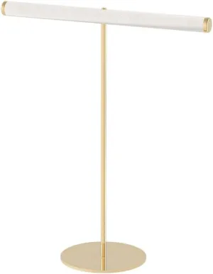 Coward T-Bar Necklace Organizer Stand, Velvet Necklace Bracelet Holder Stand with Metal Base, Hanging Jewelry Display Organizer for Women Girls (Gold 1.6mm thickness tube)