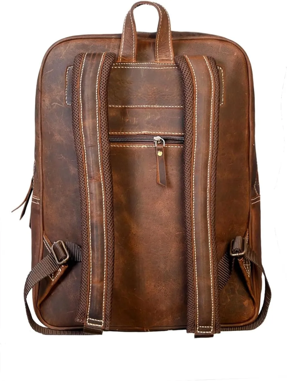 Cowhide Brown Leather Western Backpack - Double Shade Genuine Leather Cow Print Multipurpose Diaper Bag Backpack for Adult