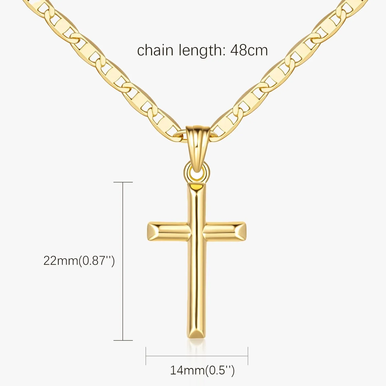 Cross Necklace for Women 14K Gold Cross Necklaces for Women Minimalist Gold Chain Necklaces for Womens Necklace Faith Pendant 26mm